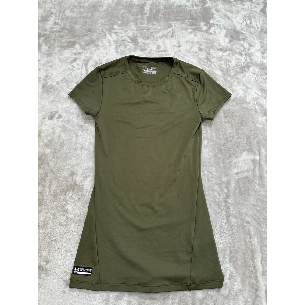 Under Armour Compression Shirt Womens Size Medium Olive Short Sleeve HeatGear